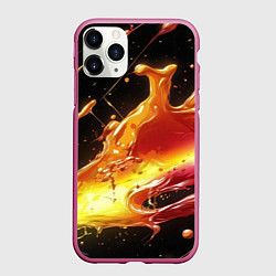 Чехол iPhone 11 Pro матовый Динамичная краска текстура, цвет: 3D-малиновый