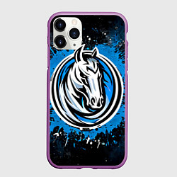 Чехол iPhone 11 Pro матовый Даллас Маверикс лого, цвет: 3D-фиолетовый