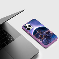 Чехол iPhone 11 Pro матовый Предзнаменования тирании Helldivers 2, цвет: 3D-фиолетовый — фото 2