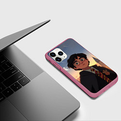 Чехол iPhone 11 Pro матовый Загадочный Гарри Поттер, цвет: 3D-малиновый — фото 2