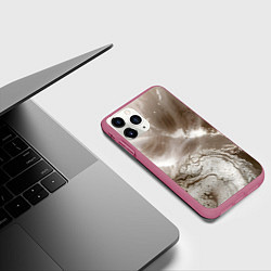 Чехол iPhone 11 Pro матовый Песок и вода, цвет: 3D-малиновый — фото 2