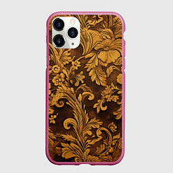 Чехол iPhone 11 Pro матовый Рубленный узор, цвет: 3D-малиновый