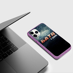 Чехол iPhone 11 Pro матовый Батя в здании, цвет: 3D-фиолетовый — фото 2