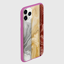 Чехол iPhone 11 Pro матовый Мрамор и дерево, цвет: 3D-фиолетовый — фото 2