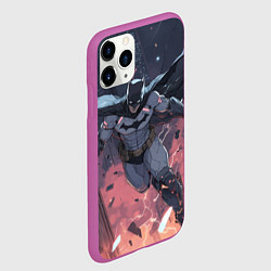 Чехол iPhone 11 Pro матовый Полет Бэтмена, цвет: 3D-фиолетовый — фото 2