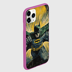 Чехол iPhone 11 Pro матовый Бэтмен с поднятыми кулаками, цвет: 3D-фиолетовый — фото 2