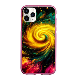 Чехол iPhone 11 Pro матовый Neon space - ai art fantasy, цвет: 3D-малиновый