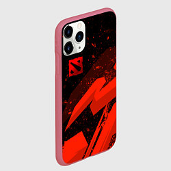 Чехол iPhone 11 Pro матовый Dota 2 - красные брызги, цвет: 3D-малиновый — фото 2