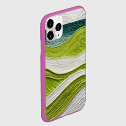 Чехол iPhone 11 Pro матовый Лаймовые волны, цвет: 3D-фиолетовый — фото 2