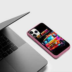Чехол iPhone 11 Pro матовый Все дуреют с этих дальнобойщиков, цвет: 3D-малиновый — фото 2