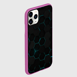 Чехол iPhone 11 Pro матовый Honeycombs, цвет: 3D-фиолетовый — фото 2