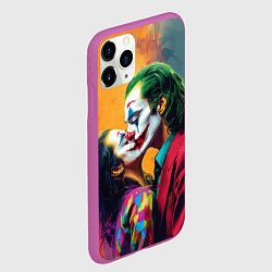 Чехол iPhone 11 Pro матовый Любовь Джокера, цвет: 3D-фиолетовый — фото 2
