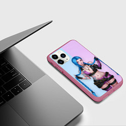 Чехол iPhone 11 Pro матовый League of Legends - Jinx, цвет: 3D-малиновый — фото 2