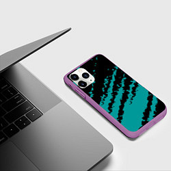 Чехол iPhone 11 Pro матовый The color is black and light blue, цвет: 3D-фиолетовый — фото 2