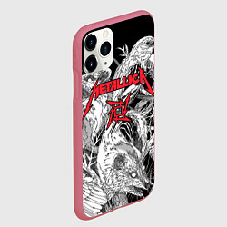 Чехол iPhone 11 Pro матовый Metallica - rats and crows, цвет: 3D-малиновый — фото 2