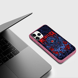 Чехол iPhone 11 Pro матовый Metallica: octopus, цвет: 3D-малиновый — фото 2