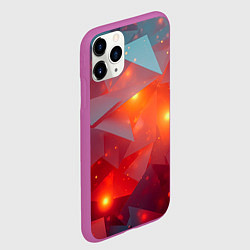 Чехол iPhone 11 Pro матовый Абстракция осколки солнечные блики, цвет: 3D-фиолетовый — фото 2