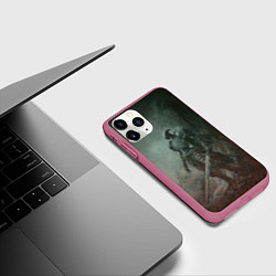 Чехол iPhone 11 Pro матовый Элитный воин-скелет, цвет: 3D-малиновый — фото 2