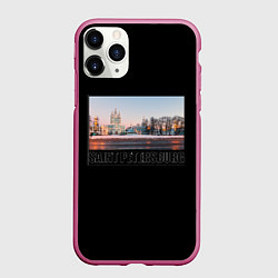 Чехол iPhone 11 Pro матовый Санкт-Петербург Смольный собор, цвет: 3D-малиновый