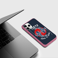 Чехол iPhone 11 Pro матовый Токио путешествие в Японию, цвет: 3D-малиновый — фото 2