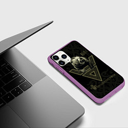 Чехол iPhone 11 Pro матовый Моя земля мои правила: медведь, цвет: 3D-фиолетовый — фото 2