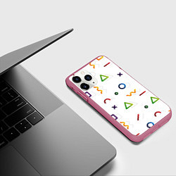 Чехол iPhone 11 Pro матовый Геометрический хаос, цвет: 3D-малиновый — фото 2