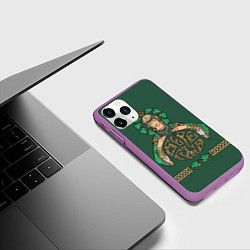 Чехол iPhone 11 Pro матовый Славянская богиня Берегиня, цвет: 3D-фиолетовый — фото 2