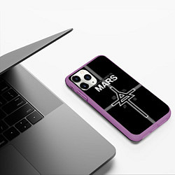 Чехол iPhone 11 Pro матовый 30 Seconds to Mars - poster, цвет: 3D-фиолетовый — фото 2
