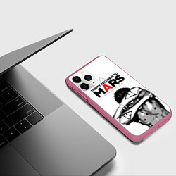 Чехол iPhone 11 Pro матовый 30 Seconds to Mars - poster, цвет: 3D-малиновый — фото 2