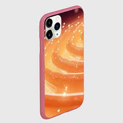 Чехол iPhone 11 Pro матовый Блестящая песочная текстура, цвет: 3D-малиновый — фото 2