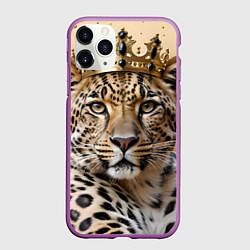 Чехол iPhone 11 Pro матовый Королевский леопард, цвет: 3D-фиолетовый