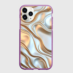 Чехол iPhone 11 Pro матовый Жидкое белое золото, цвет: 3D-фиолетовый