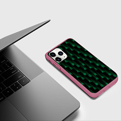 Чехол iPhone 11 Pro матовый Паттерн с днями недели зелеными иероглифами, цвет: 3D-малиновый — фото 2