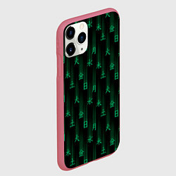 Чехол iPhone 11 Pro матовый Паттерн с днями недели зелеными иероглифами, цвет: 3D-малиновый — фото 2