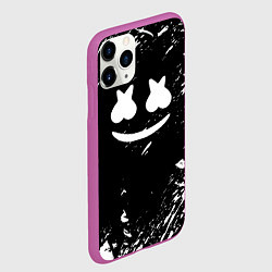 Чехол iPhone 11 Pro матовый Marshmello брызги красок, цвет: 3D-фиолетовый — фото 2