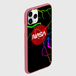 Чехол iPhone 11 Pro матовый НАСА молнии градиент, цвет: 3D-малиновый — фото 2