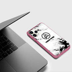 Чехол iPhone 11 Pro матовый Marshmello x Linkin park, цвет: 3D-малиновый — фото 2