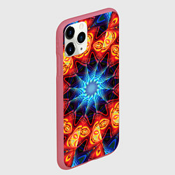Чехол iPhone 11 Pro матовый Фрактальная узорная абстракция, цвет: 3D-малиновый — фото 2