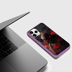 Чехол iPhone 11 Pro матовый Black Spider-man, цвет: 3D-фиолетовый — фото 2