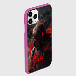 Чехол iPhone 11 Pro матовый Black Spider-man, цвет: 3D-фиолетовый — фото 2