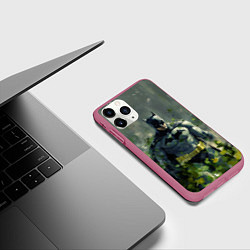 Чехол iPhone 11 Pro матовый Бэтмен зеленые краски, цвет: 3D-малиновый — фото 2