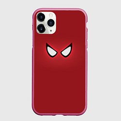 Чехол iPhone 11 Pro матовый Человек паук взгляд супергероя, цвет: 3D-малиновый