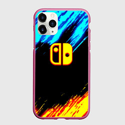 Чехол iPhone 11 Pro матовый Нинтендо огненные краски, цвет: 3D-малиновый