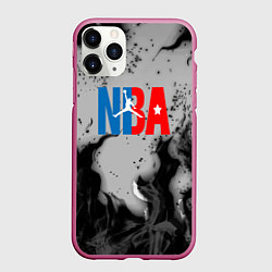 Чехол iPhone 11 Pro матовый NASA неоновый огонь, цвет: 3D-малиновый