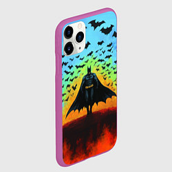 Чехол iPhone 11 Pro матовый Бэтмен и летучие мыши, цвет: 3D-фиолетовый — фото 2