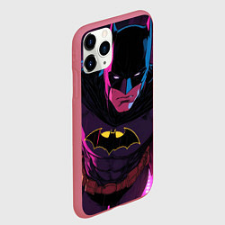 Чехол iPhone 11 Pro матовый Бэтмен в фиолетовом свете, цвет: 3D-малиновый — фото 2