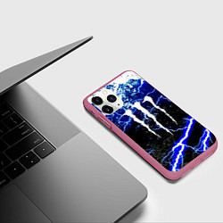 Чехол iPhone 11 Pro матовый Monster storm energy, цвет: 3D-малиновый — фото 2