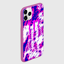 Чехол iPhone 11 Pro матовый Monster energy краски гранж, цвет: 3D-фиолетовый — фото 2