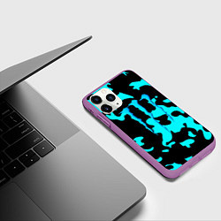 Чехол iPhone 11 Pro матовый Monster energy камуфляж голубой, цвет: 3D-фиолетовый — фото 2