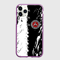 Чехол iPhone 11 Pro матовый Mercedes краски текстура, цвет: 3D-фиолетовый